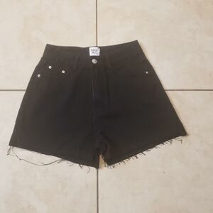 Princess Polly LEONIE DENIM SHORTS WASHED BLACK used size 4